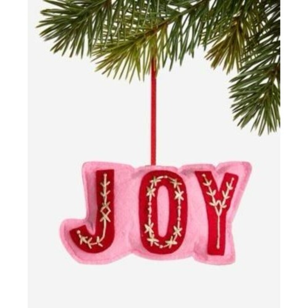 New Holiday Lane Tiny Tidings Joy Fabric Ornament
